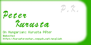 peter kurusta business card