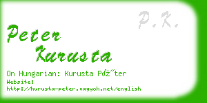 peter kurusta business card